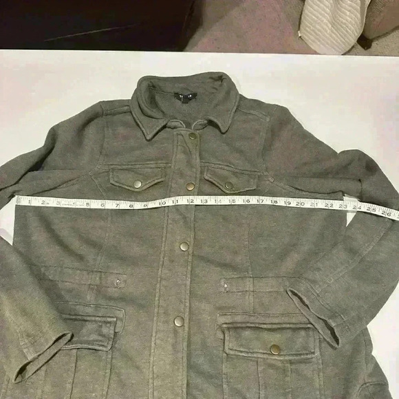 Torrid TerryCloth Olive Green Military Jacket Size 12 (Size 0) - Picture 5 of 5